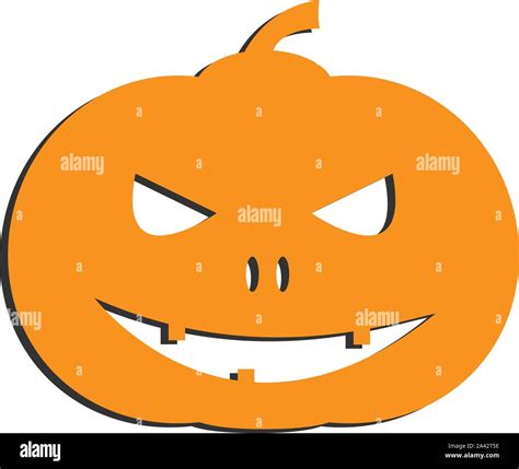 Spooky Halloween Jack O Lantern Pumpkin Isolated On White Vector Illustration Stock Vector Image