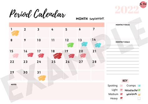 Downloadable Monthly Period Calendar The Nest Southwest Cic