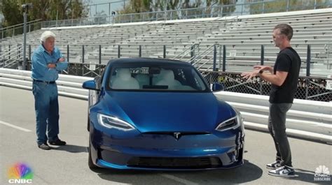 Full Segment Jay Leno Breaks Mile World Record In Tesla Model S