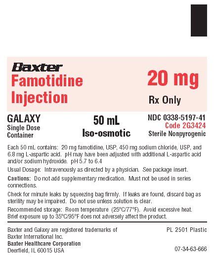 Label Famotidine Injection Solution Intravenous Indications Usage