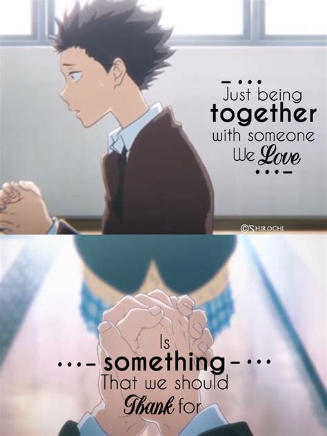 an anime scene with the caption that says, just being together with ...