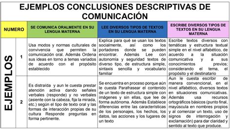 Nuevos Ejemplos De Conclusiones Descriptivas