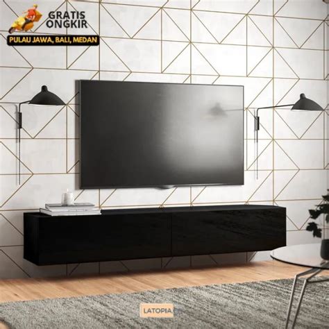 Latopia Milla Rak Tv Meja Tv Minimalis Modern White And Black Full