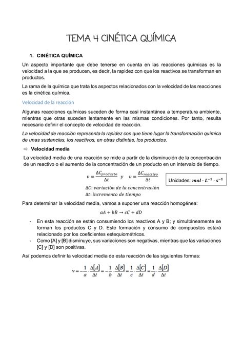 Apuntes Cinética Química Docsity