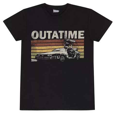 Back To The Future T Shirt Movie Outatime Delorean Official New Black