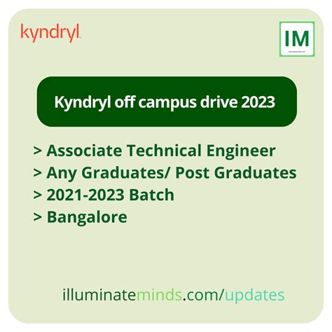 Kyndryl Off Campus Drive 2023 Associate Technical Engineer Any