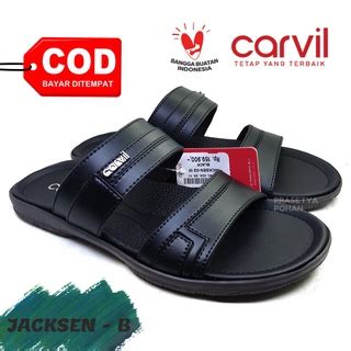 Jual Sandal Kulit Pria Slop Carvil Original Sendal Slide Pria Kulit