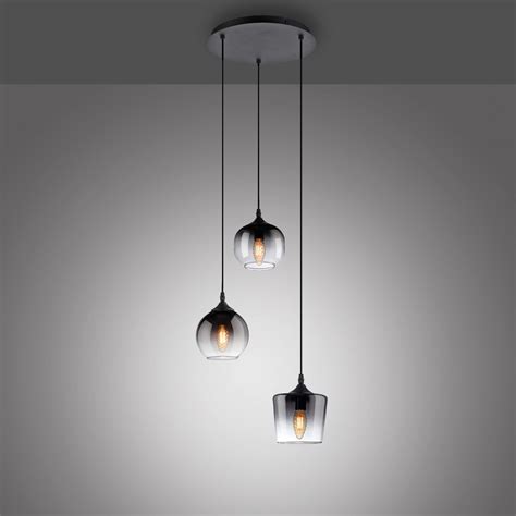 Just Light Pendelleuchte Zea 3 flammig 60 cm bis 120 cm x Ø 38 cm