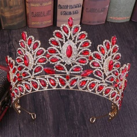 Tiara Charlotte Color Roja Novias Y Quincea Eras