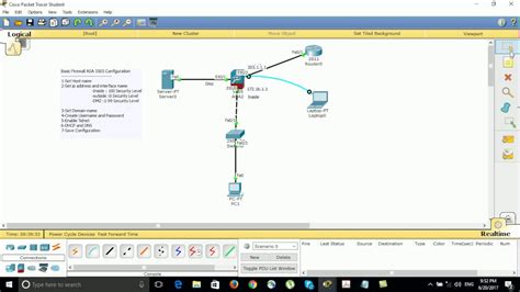 Basic Firewall Asa Configuration On Cisco Packet Tracer Youtube