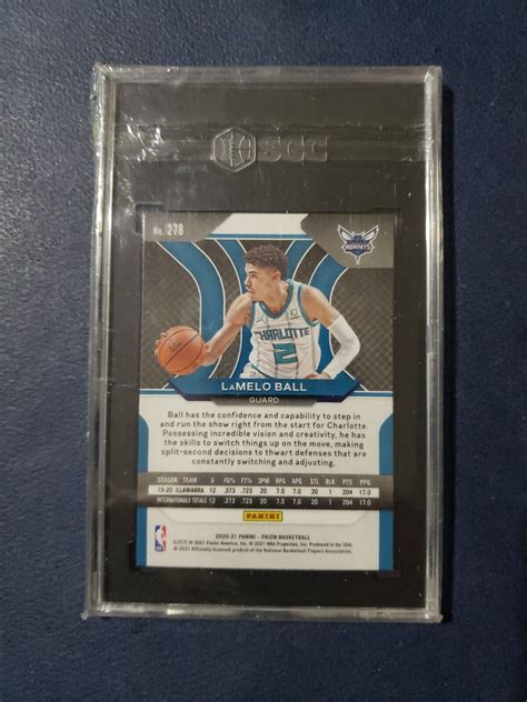 2020 21 Panini Prizm LAMELO BALL RC 278 SGC 9 5 GEM MINT Rookie RC