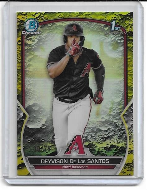 Bowman Chrome Deyvison De Los Santos Yellow Lunar Crater D