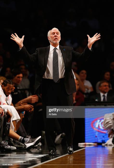 Head Coach Gregg Popovich of the San Antonio Spurs coaches his team ...