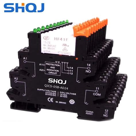 5pcs Hf41f 24 Zs 12 Zs 5v 12v 24v 6a 1co Slim Relay Mount On Screw Socket With Led And