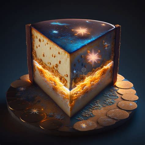 Cheesecake In The Universe A Glowing Aura Stock Illustration