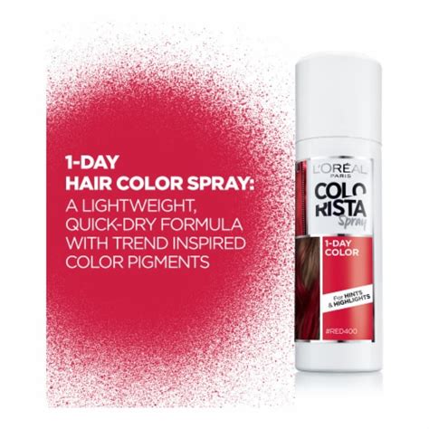 L Oreal Paris Colorista Temporary Red Hair Color Spray 2 0 Oz Frys