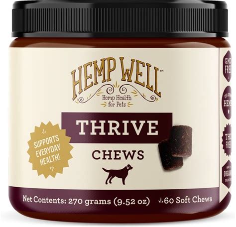 Hemp Well Hemp Thrive Soft Chew Dog Supplement 60 Count