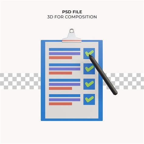 Liste De Contr Le De V Rification D Illustration D Psd Premium Psd