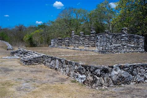 Mayapan A Mayan Archaeological Site Near Merida Yucatan Mexico Stock