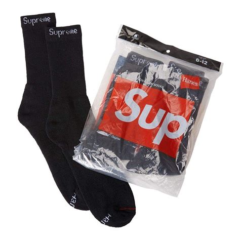 Supreme Hanes Socks (4 Pack) Black - OFour