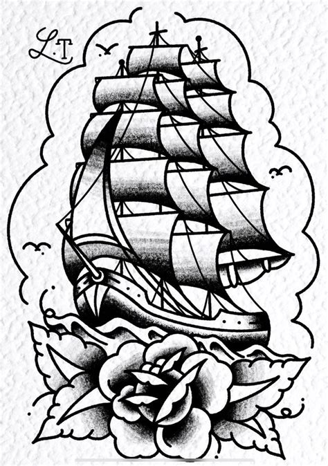 Traditional Ship Tattoo Traditional Tattoo Old School Traditional Tattoo Sleeve American