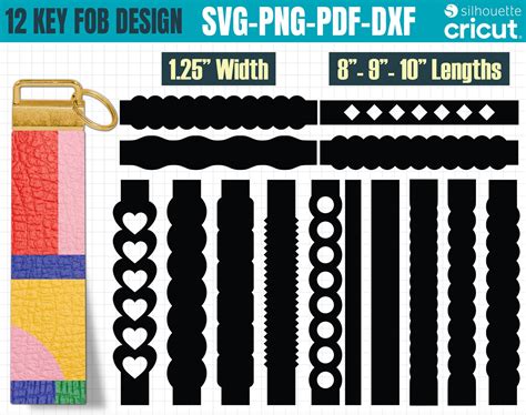 Key Fob Svg Bundle Key Fob Template Svg Leather Keychain Etsy