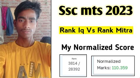 Ssc Mts Rankiq Normalize Score Rank Iq Vs Rank Mitra Ssc Mts Cut