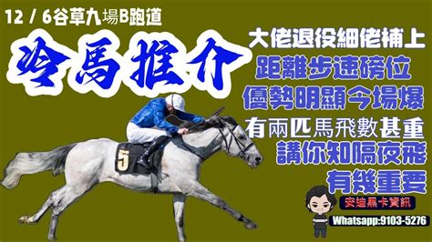 冷馬推介大佬退役細佬補上距離步速磅位優勢明顯今場爆有兩匹馬飛數甚重講你知隔夜飛有幾重要126谷草九場b跑道 Youtube