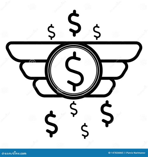 Dollar Coin With Wing Icon Vector Stock Illustration Illustration Of