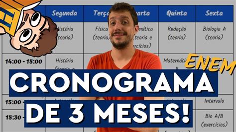 Cronograma Completo De Meses Paro Enem Gratuito Comece A