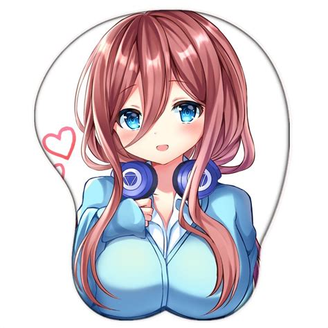 Nakano Miku For Anime Go Toubun No Hanayome Oppai 3D Mouse Pad With Wr