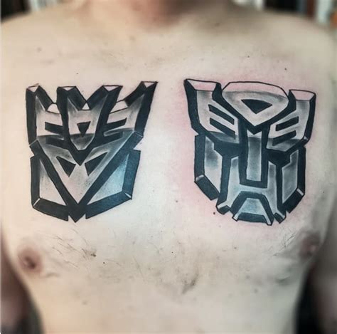 Autobot Decepticon Transformers Chest Tattoo Transformer Tattoo