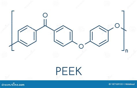 Polyether Ether Ketone Peek Polymer Chemical Structure Skeletal Formula Stock Vector