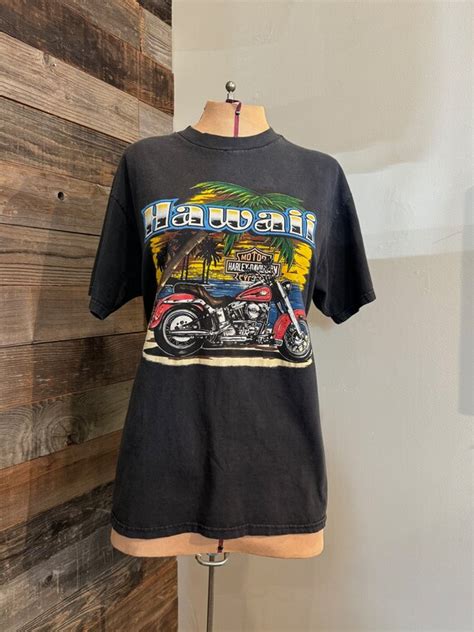 S Vintage Harley Davidson Hawaii Double Stitch T Gem