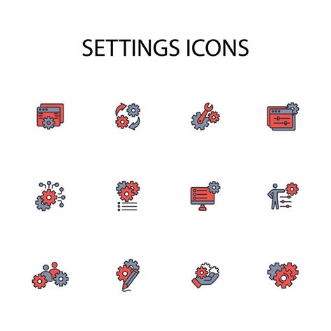 Settings Icon Seteditable Strokelinear Style Sign For Use Web Design