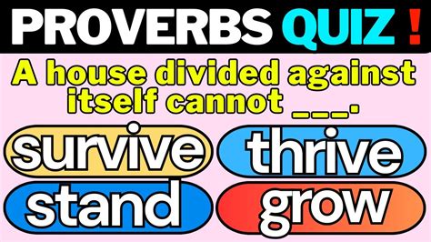 English Proverbs Quiz Can You Score Part Youtube