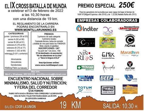 PROGRAMACION CROSS BATALLA DE MUNDA 2022