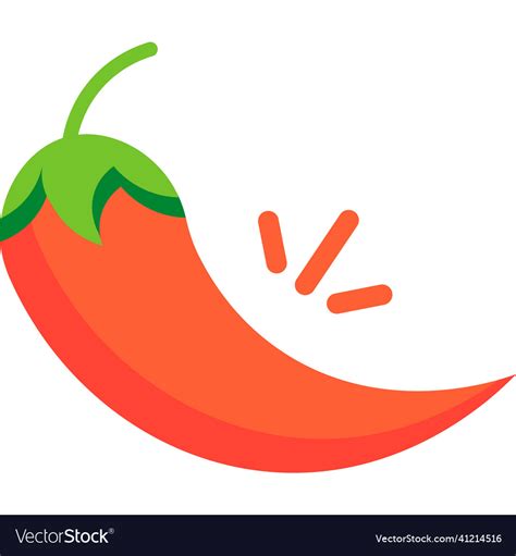 Red Hot Chili Pepper Spicy Icon Flat Royalty Free Vector