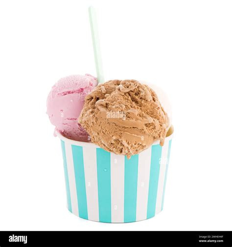 Ice Cream Scoop In Paper Cup Stock Photo Alamy