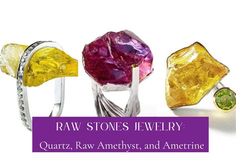 ️ Natural Beauty of Raw Stones Jewelry: Quartz, Raw Amethyst, and ...