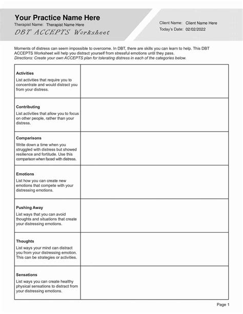 Printable Dbt Worksheets