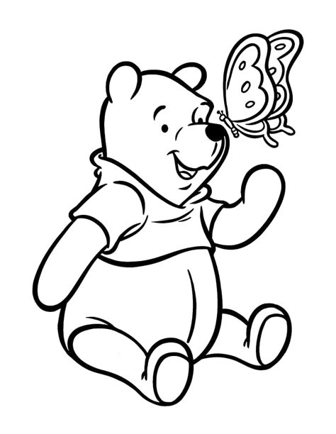 Coloriage Winnie l Ourson et Papillon télécharger et imprimer gratuit