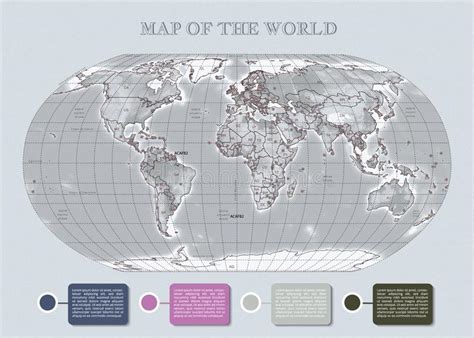 Carte Du Monde Avec Le Calibre Infographic Illustration De Vecteur