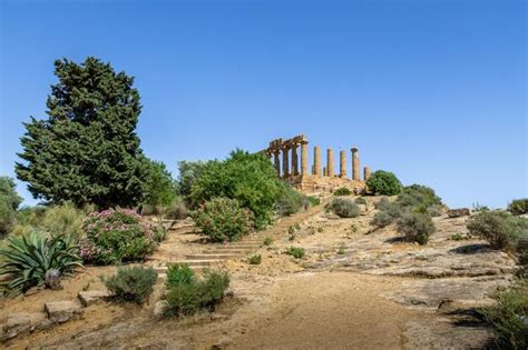 Templo De Juno En El Valle De Los Templos Agrigento Sicilia Italia