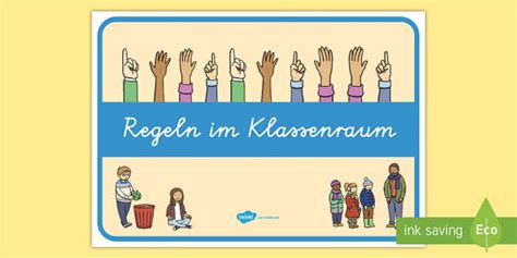 Regeln im Klassenraum Poster für Klassenraumgestaltung