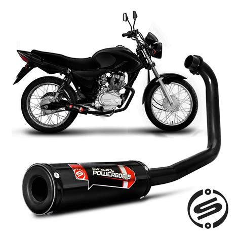 Escapamento Moto Cg Titan 150 Ks Es Esportivo Preto Shutt R 84 90 Em