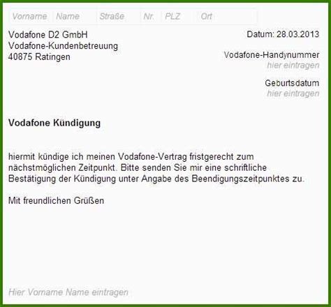 Vodafone Handyvertrag Kündigen Vorlage Einzahl Vodafone Kündigung