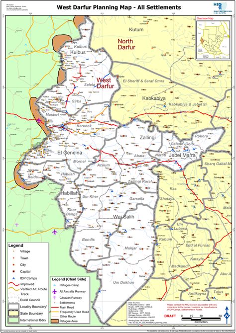 West Darfur planning map - all settlements | OCHA