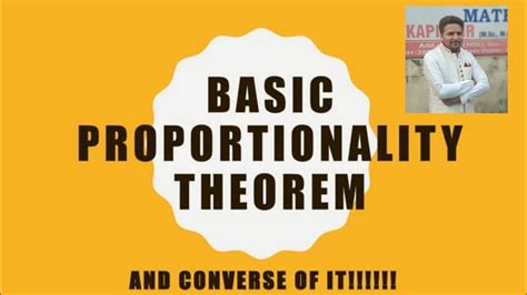 Bpt Theorem Class X Basic Proportionality Theorem Kapil Sir Akash Ambition Academy Youtube