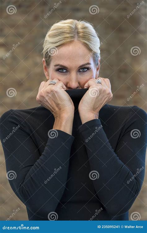 A Lovely Blonde Model Poses In A Home Environment Stock Image Image Of Environment City